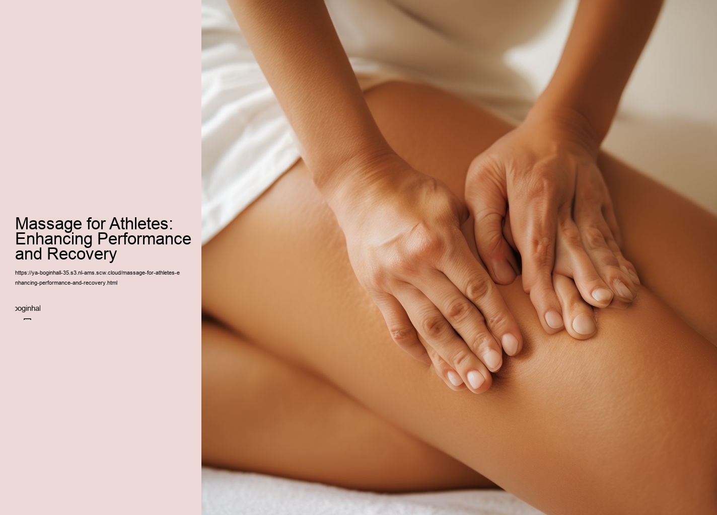 Massage for Athletes: Enhancing Performance and Recovery